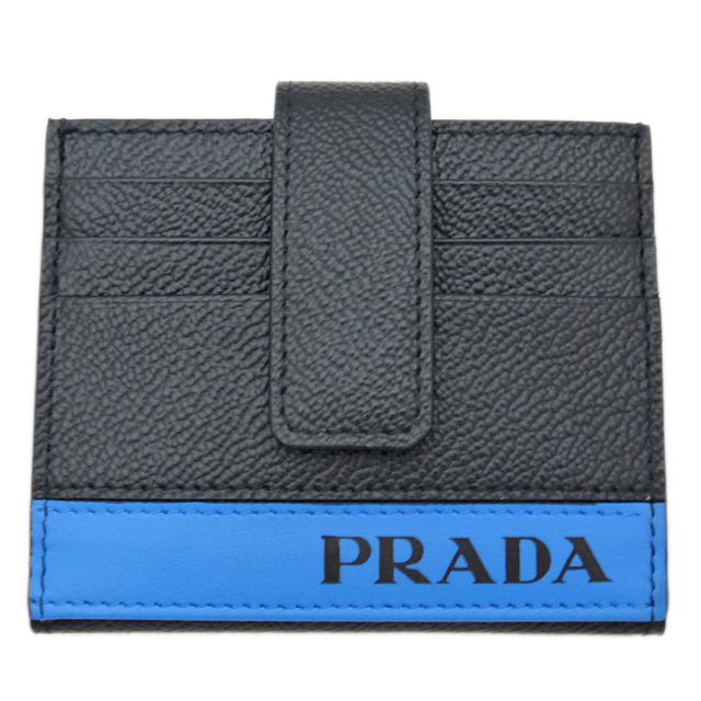プラダ メンズ カードケース 黒×青 2MC049 PRADA