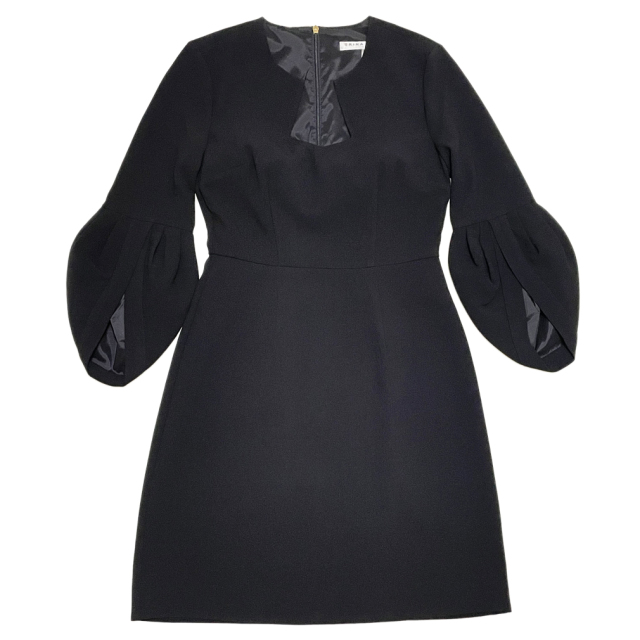 トリーナターク パフスリーブ七分袖ワンピース 黒 #2 TRINA TURK 