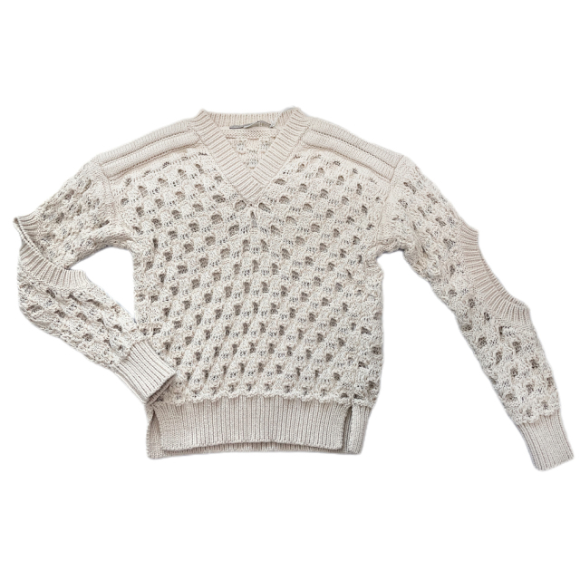 ステラマッカートニー ざっくりレース編みコットンニットセーター 白  
