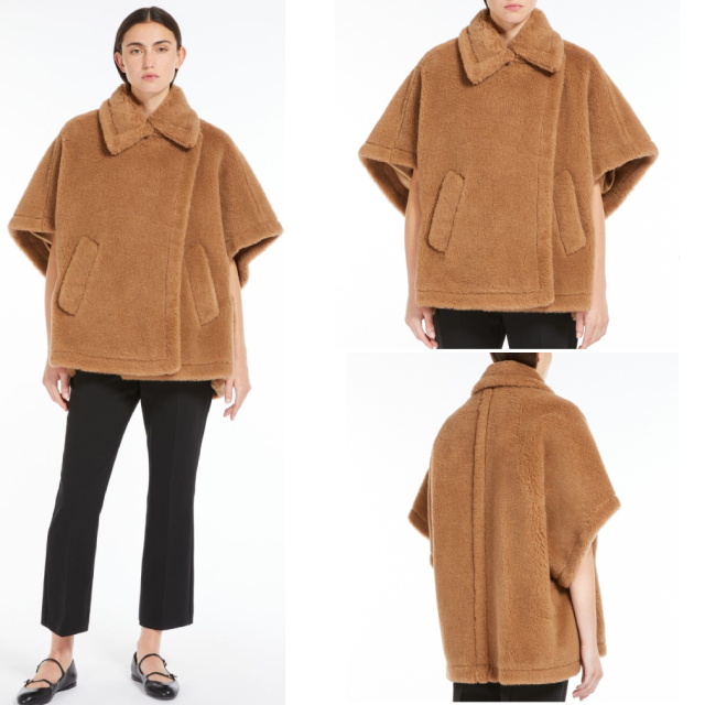 マックスマーラ テディベアケープ テべ(TEBE) ポンチョ キャメル MaxMara