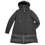 ヘルノ  Aライン ダウンコートジャケット NEW CITY GLAM PI001821D  黒 #40  HERNO