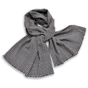 ロロピアーナ  メンズ　ウール×シルク　ギンガムチェック　ストール　ネイビー　Loro Piana