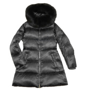 プラダ　ファー付　ロングダウンジャケット（コート）29Z117　黒　#40　PRADA