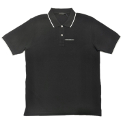 プラダ　メンズ　定番　鹿の子　半袖ポロシャツ　黒　#XL  PRADA
