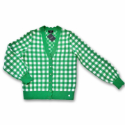 ケイトスペード　チェック柄　カーディガン　グリーン　#XS  kate spade