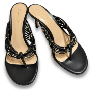 ジャンヴィトロッシ　トングミュールサンダル　黒　#36　Gianvito Rossi　イタリア製