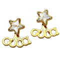 グッチ スクリプトロゴ　ピアス  星 スター ゴールド×クリスタル GUCCI