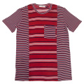 プラダ　クルーネック　半袖ボーダーカットソー　赤　#S　PRADA