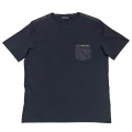 プラダ　メンズ　異素材mix クルーネックTシャツ　黒　#M #XL  PRADA