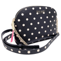 ケイトスペード　ドット柄　ポシェットショルダーバッグ　黒（spencer cabana dot small dome crossbody）kate spade