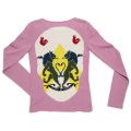 ルシアンペラフィネ　INTARSIA CREST SKULL スカル　セーター　パープルピンク　#S　lucien pellat-finet