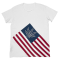 ルシアンペラフィネ　メンズ　アメリカ国旗風　Tシャツ　白　#M　lucien pellat-finet