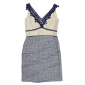 フィロソフィー　エレガントなツイードワンピース　白×紺　#40　PHILOSOPHY DI ALBERTA FERRETTI