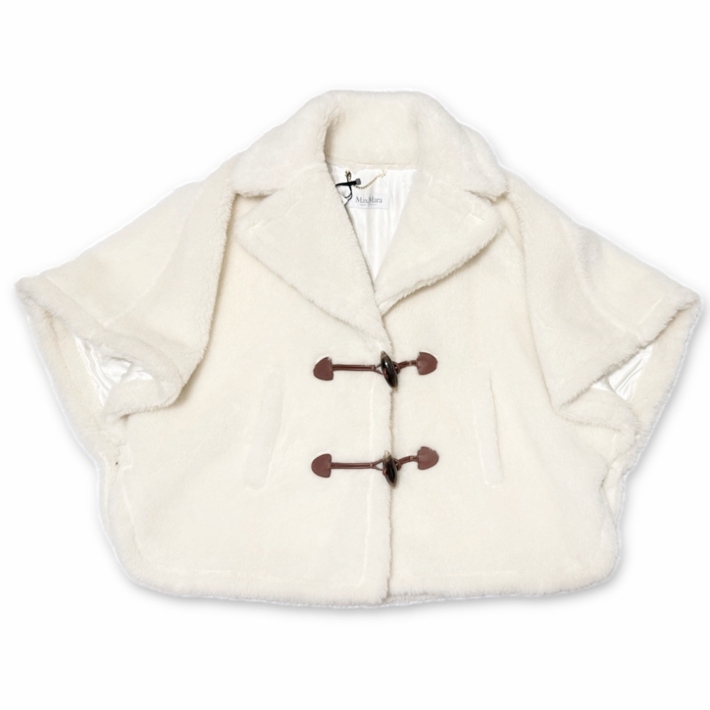 マックスマーラ　テディベアケープ　ジョージ(George) ポンチョ 白 MaxMara