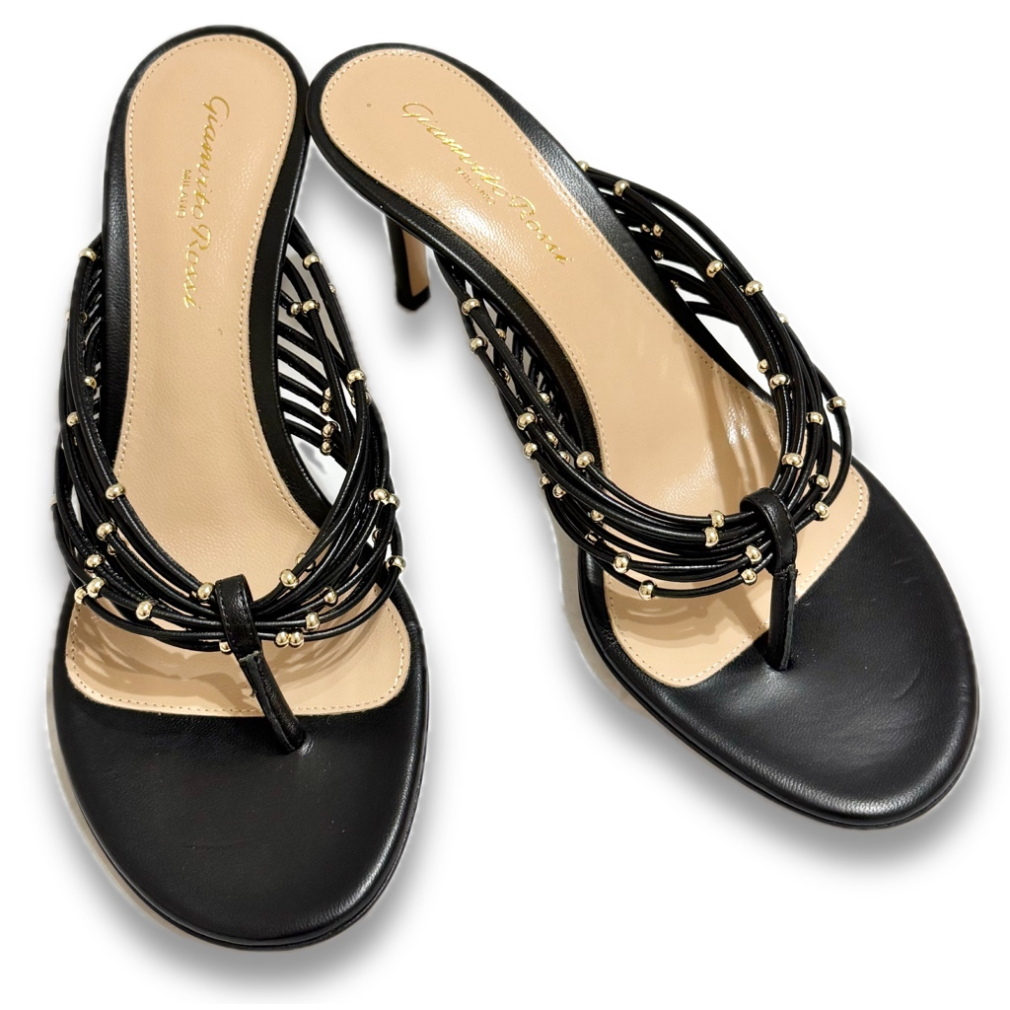 ジャンヴィトロッシ　トングミュールサンダル　黒　#36　Gianvito Rossi　イタリア製