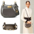 トリーバーチ　クロコ型押しサドルバッグ　Lee Radziwill Small Saddlebag　グレー　TORY BURCH