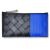 ボッテガヴェネタ　メンズ　イントレチャート　フラグメントケース(ファスナー付きカードケース　コインケース)　黒×青　BOTTEGA VENETA