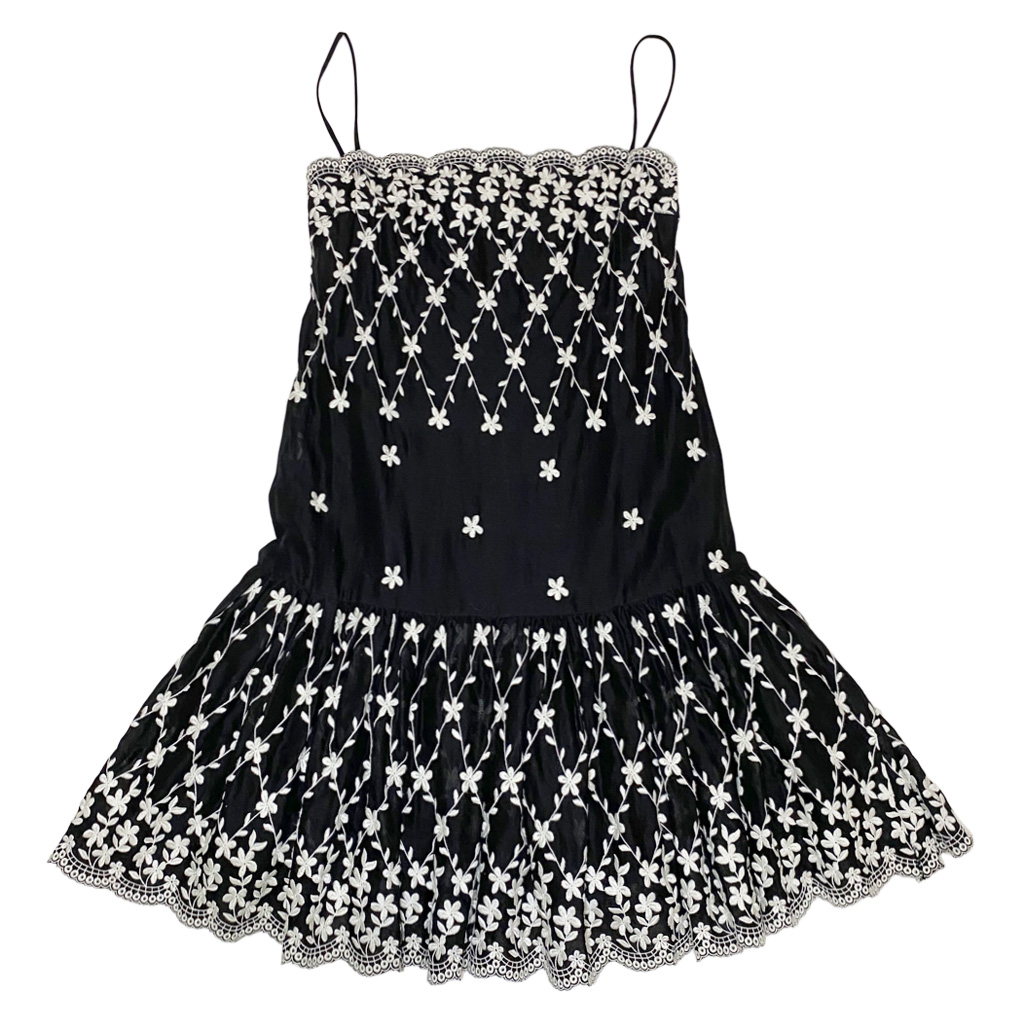 レッドヴァレンティノ　刺繍ワンピース　黒　#38　RED VALENTINO