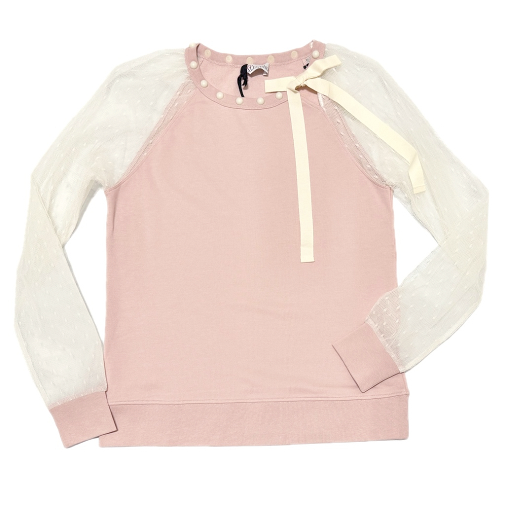 レッドヴァレンティノ　チュールスリーブ スウェットトップス　ピンク　#M　RED VALENTINO