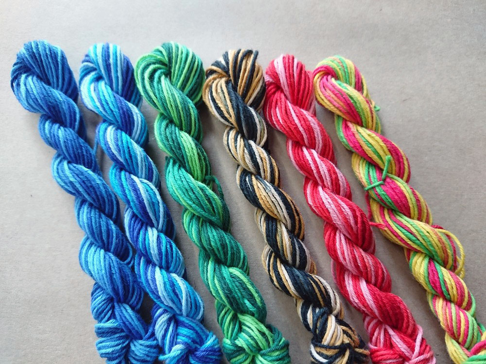 段染　綿糸　四季　こぎん　刺し子