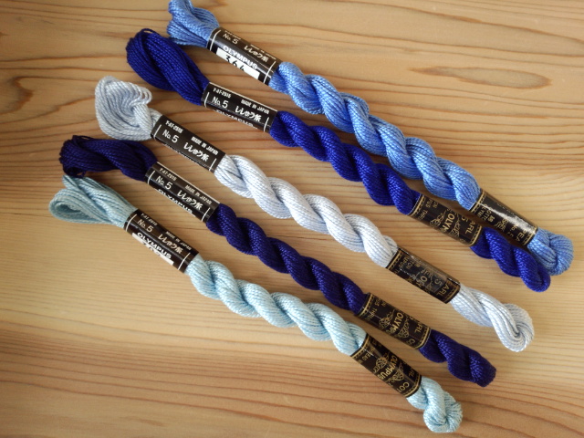 ５番ししゅう糸 （単色・青ブルー系統色）２５ｍ　オリムパス～太さも色合いもちょうどいい定番刺しゅう糸～