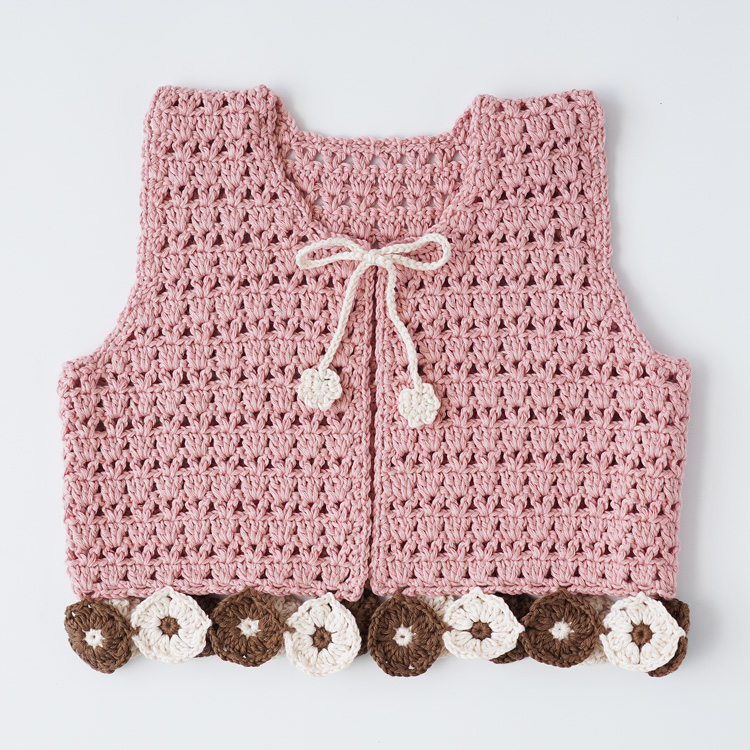 編み物キット #11-6 柄モチーフのベビーベスト