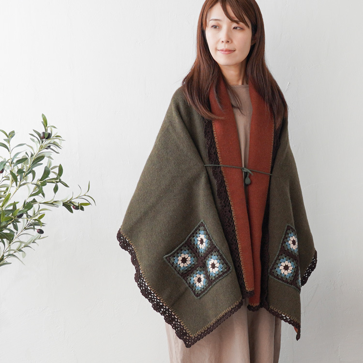 #21-14 尾州のウールブランケットストール 10910uv55221