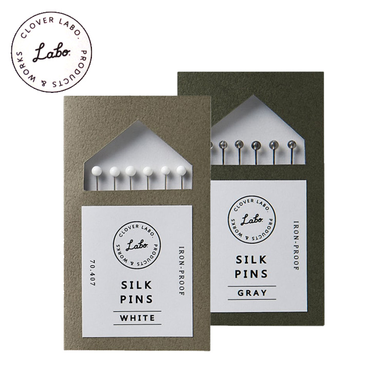 CLOVER LABO シルク待針 ホワイト グレー