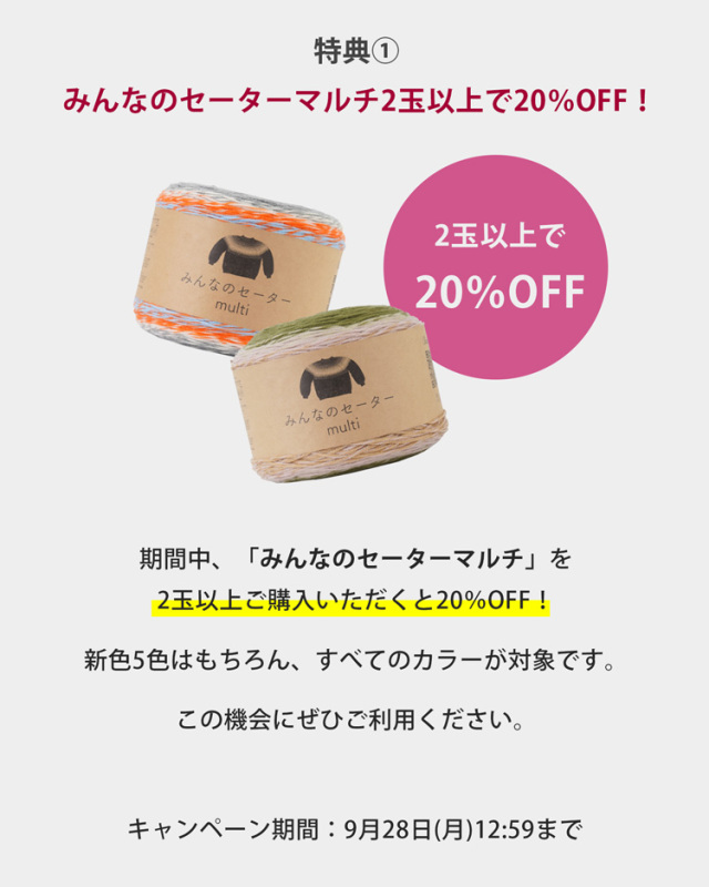 みんなのセーターマルチの特典