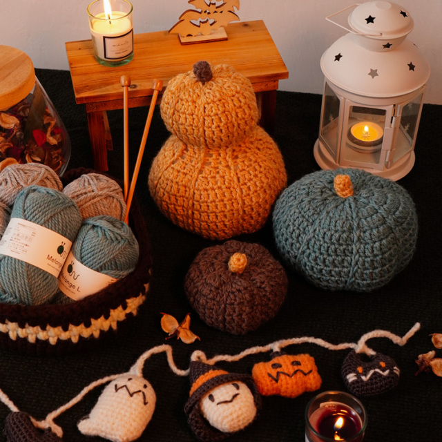 編み物キット　【季節の糸セット】ハロウィンキット
