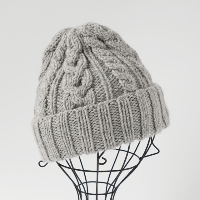 編み物キット #2-4 アラン模様の帽子キット