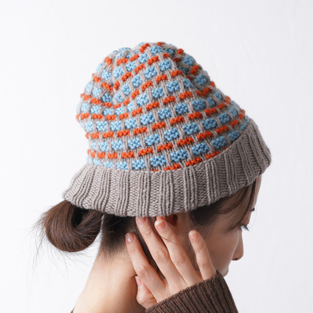 編み物キット #3-4 引き上げ模様の帽子