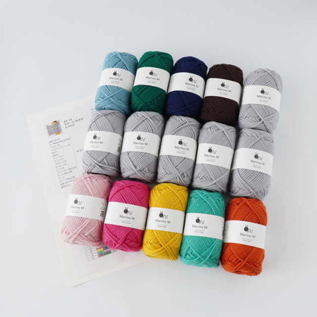 knitworm 編み物キット #3-10 モチーフつなぎのひざかけ