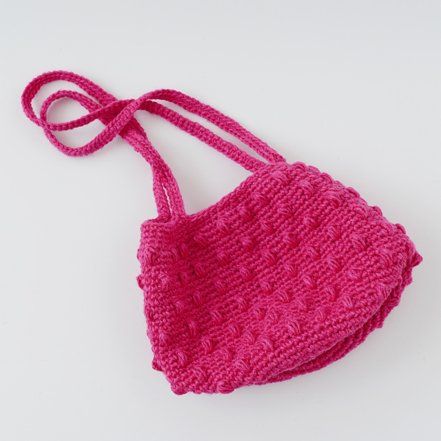 knitworm 編み物キット #6-2 持ち手長めのピンクバッグ