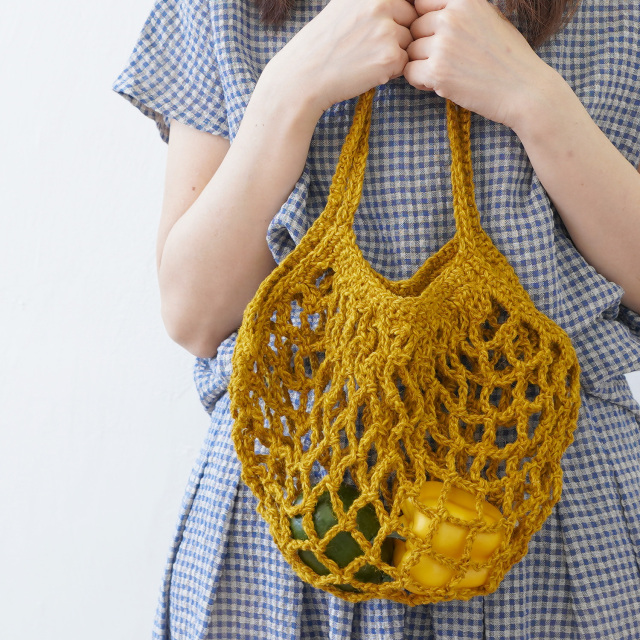 knitworm 編み物キット #6-9 ネット編みのバッグ