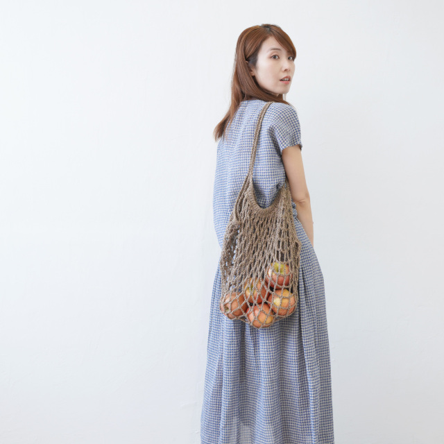 knitworm 編み物キット #6-9 ネット編みのバッグ