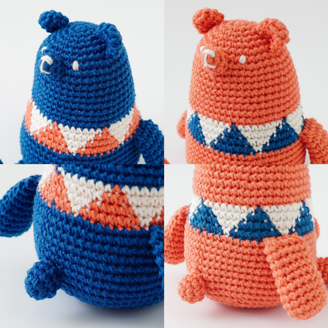 編み物キット #6-12 おすわりクマさん 手編み糸と生地 イトヘンラボ