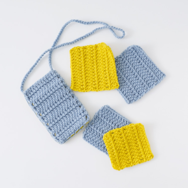 編み物キット 初心者さん向けキット BC-1 長編みのコースター/たわし/スマホショルダー【動画で解説】
