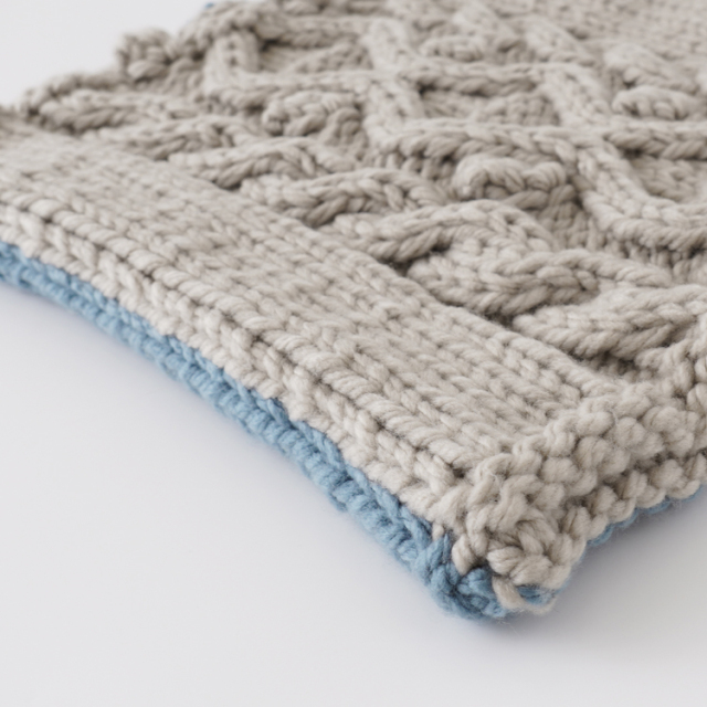 ケーブル模様の角座