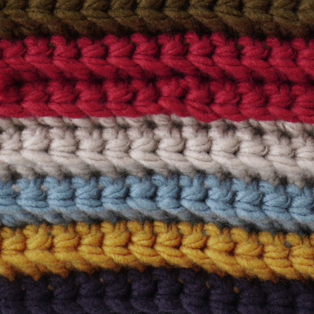 うね編みの だ円マット