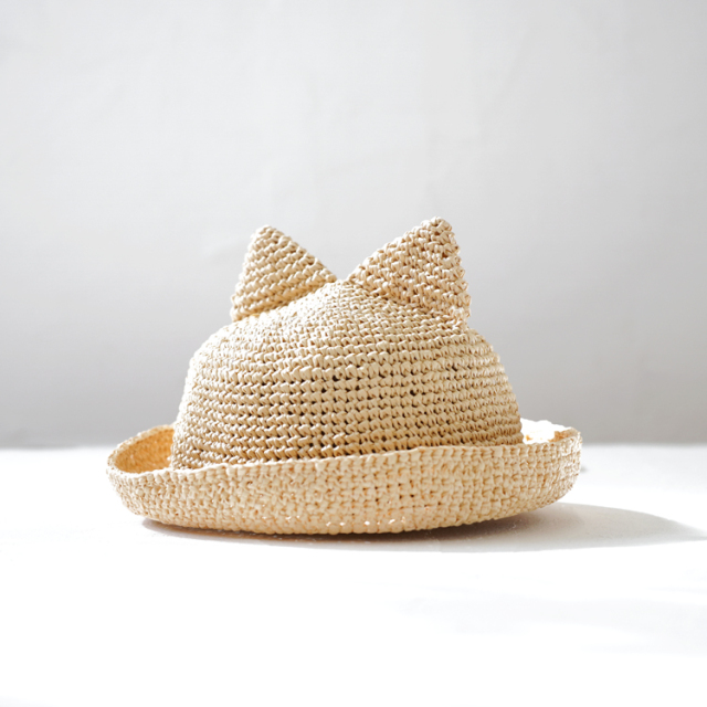 編み物キット #9-8 ねこ耳付きキッズ帽子