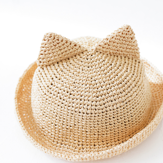 編み物キット #9-8 ねこ耳付きキッズ帽子