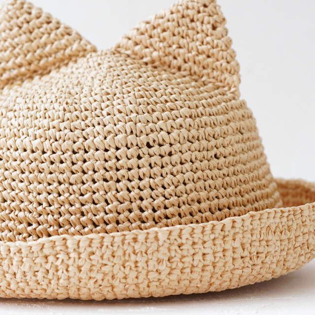 編み物キット #9-8 ねこ耳付きキッズ帽子