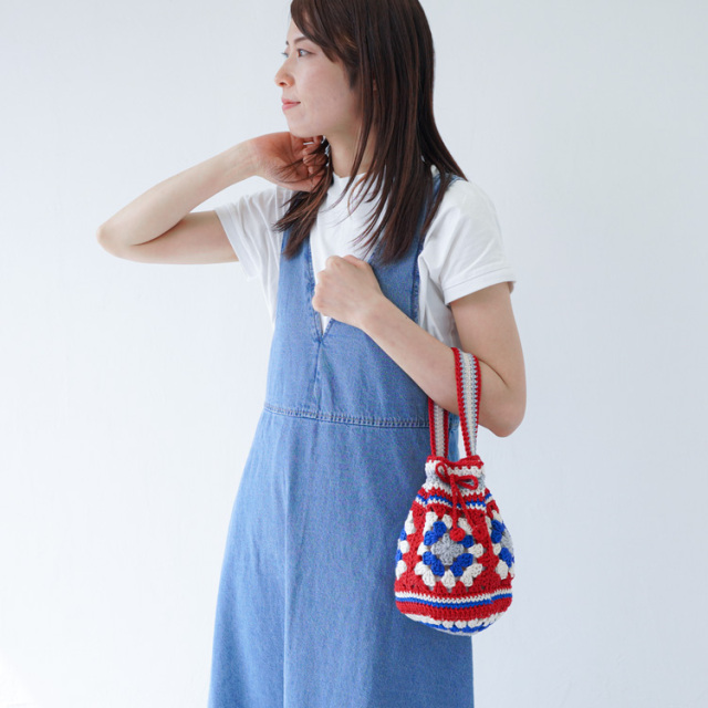 knitworm 編み物キット #10-5 モチーフつなぎの巾着