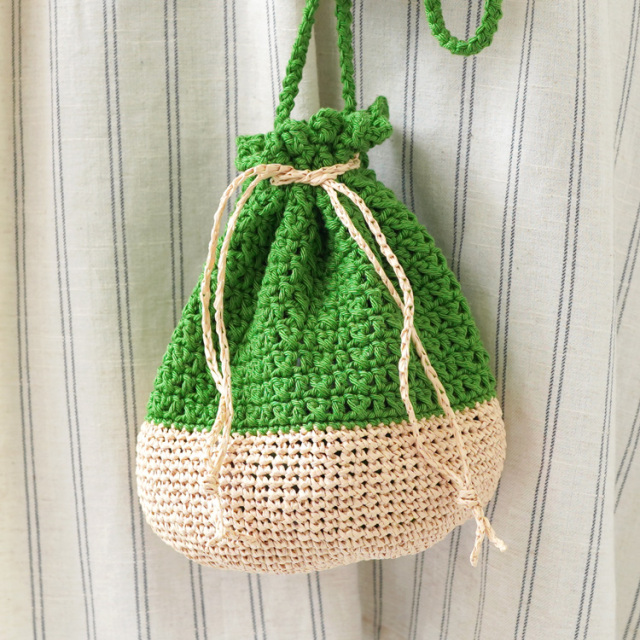 knitworm 編み物キット #10-6 底かご風巾着バッグ