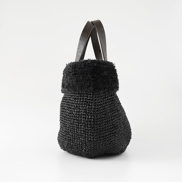 ファーつきミニかごバッグ URBAN RESEARCH - 未使用品 ファー付き カゴバッグの通販 by