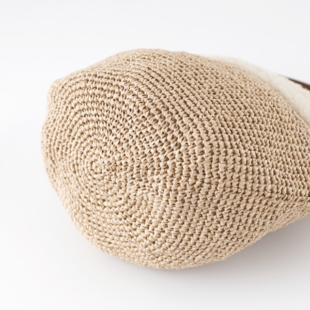 編み物キット #17-7 ファー付きかごバッグ