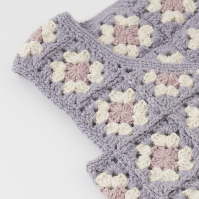 編み物キット #4-6B モチーフつなぎのベビーベスト（Vネック）