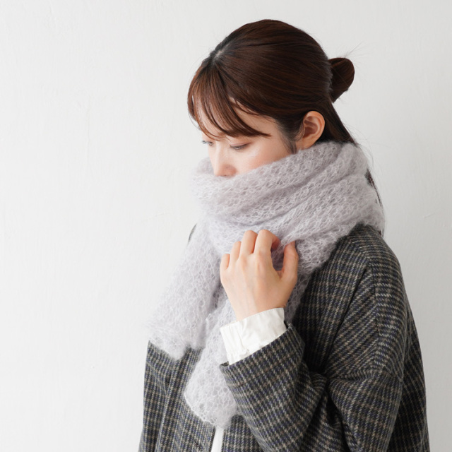 #21-7 スーパーキッドモヘアの無重力ストール 10910uv55218