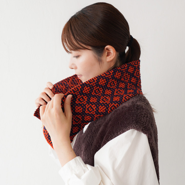 #21-8 すべり目模様のミニマフラー 10910uv55219